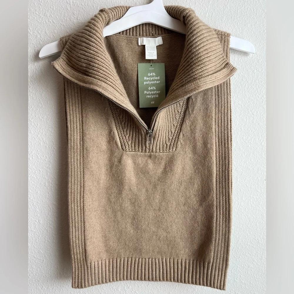 H&M Khaki Knit Sleeveless Vest - Picture 2 of 6